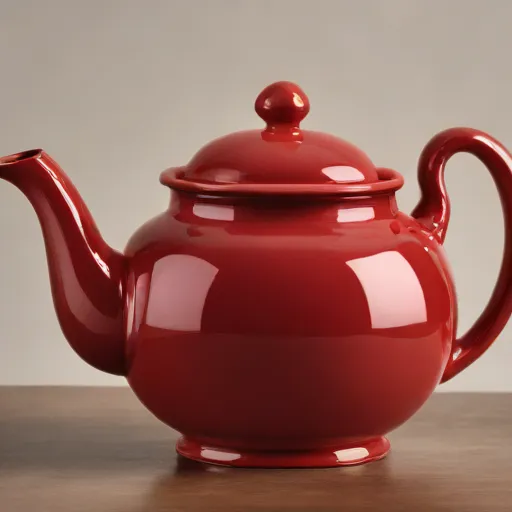 Actual generation from 'A red teapot': glossy red teapot